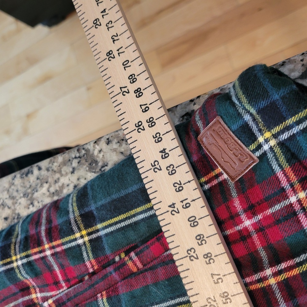 LL Bean Womans Sherpa Lined Plaid Flannel Jacket Hoodie XL Petite Relaxed Fit - Picture 11 of 12